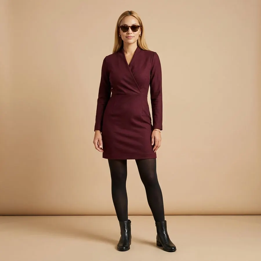 Merlot Wrap Mini Dress