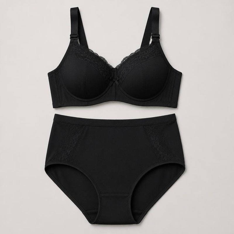 Lace Trim Bra & Brief Set