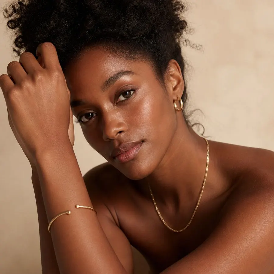 Molten Gold Hoops, worn