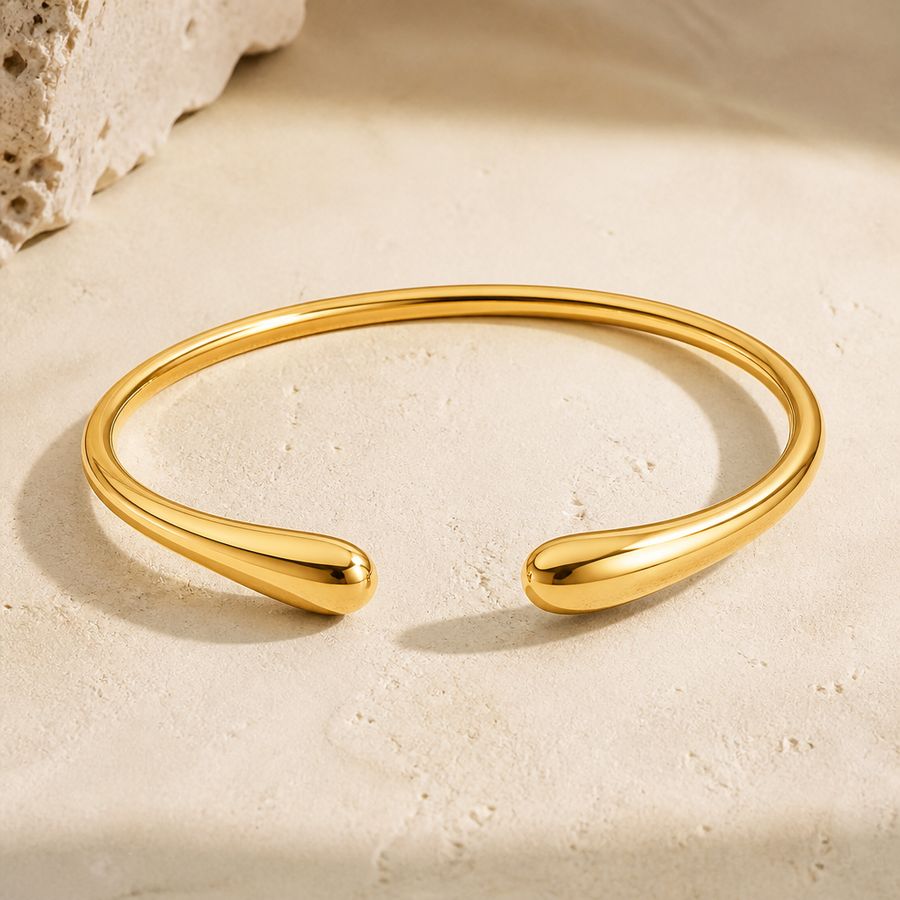Teardrop Gold Cuff